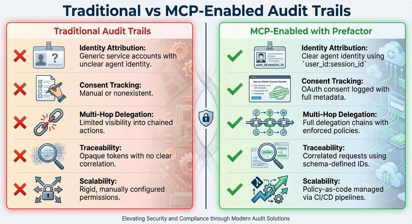 Traditional vs MCP-Enabled Audit Trails Comparison