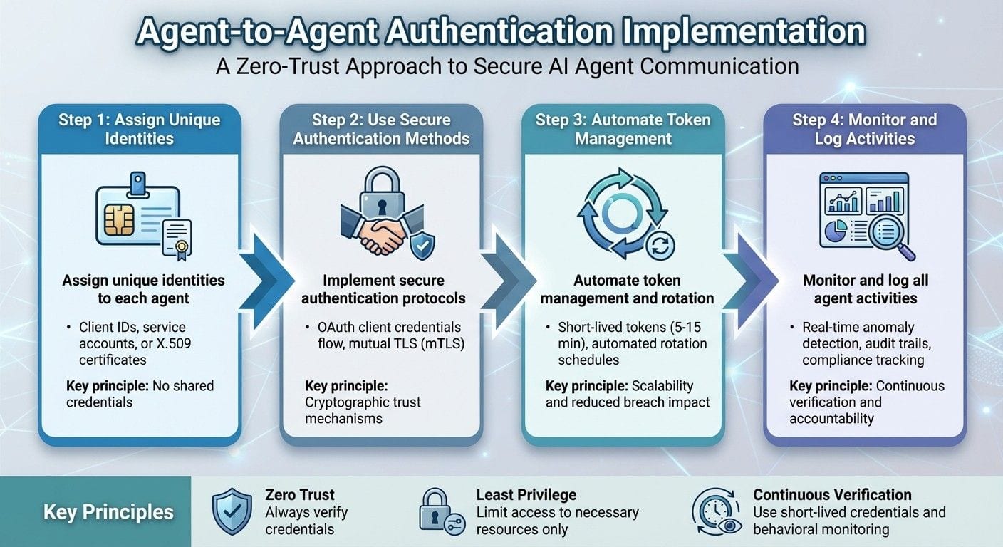 4-Step Implementation Process for Agent-to-Agent Authentication