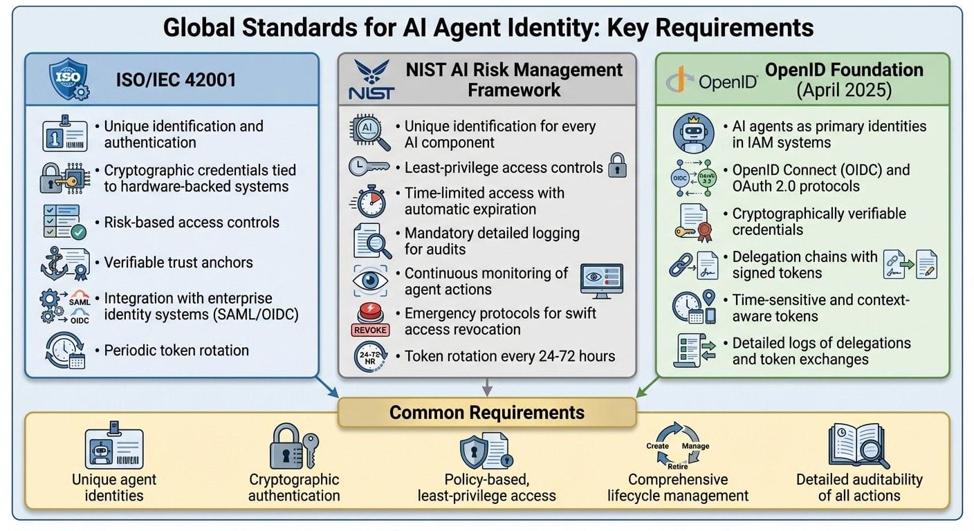 Key Regulatory Requirements for AI Agent Identity Management Across Global Standards